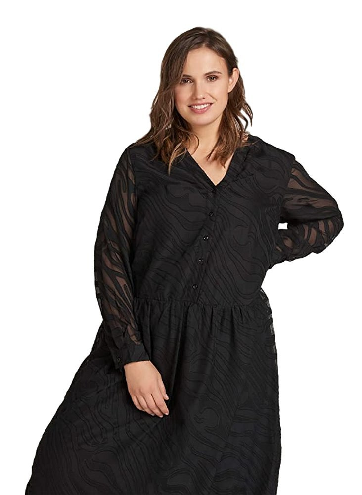 ZIZZI ELEGANCKA CZARNA SUKIENKA MIDI 135A ZIZZI ELEGANCKA CZARNA SUKIENKA MIDI 135A