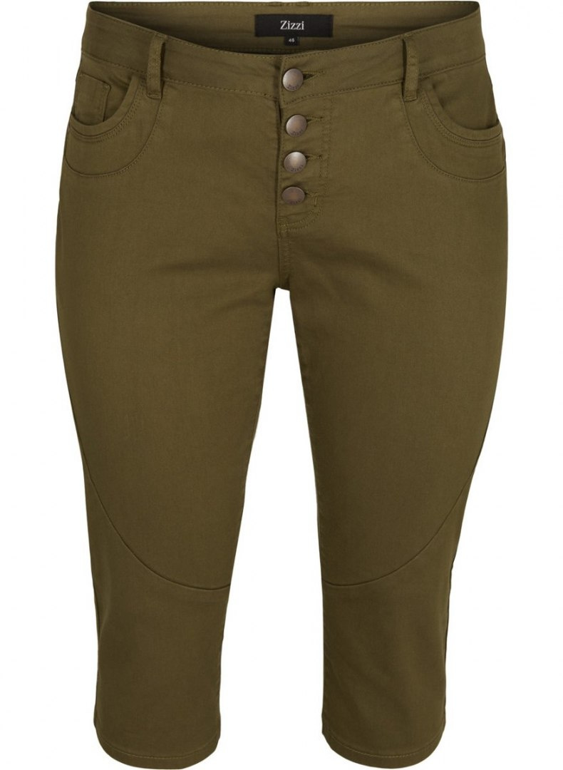 ZIZZI SPODNIE RYBACZKI KHAKI GUZIKI 432A ZIZZI SPODNIE RYBACZKI KHAKI GUZIKI 432A