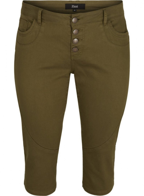 ZIZZI SPODNIE 3/4 WYSOKI STAN KHAKI 432A