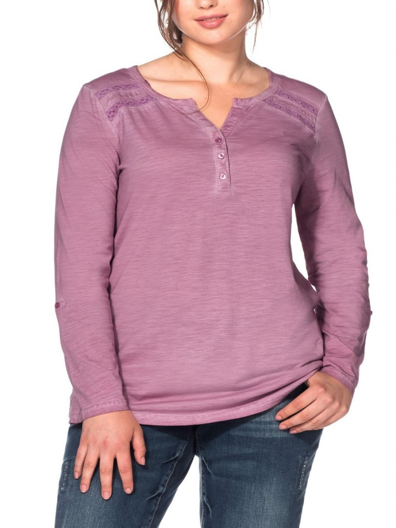 SHEEGO KLASYCZNA BLUZKA HENLEY RÓŻ SH111 SHEEGO KLASYCZNA BLUZKA HENLEY RÓŻ SH111