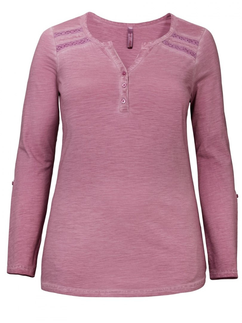 SHEEGO KLASYCZNA BLUZKA HENLEY RÓŻ SH111 SHEEGO KLASYCZNA BLUZKA HENLEY RÓŻ SH111