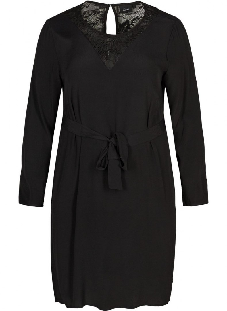 ZIZZI ELEGANCKA CZARNA SUKIENKA KORONKA 176A ZIZZI ELEGANCKA CZARNA SUKIENKA KORONKA 176A