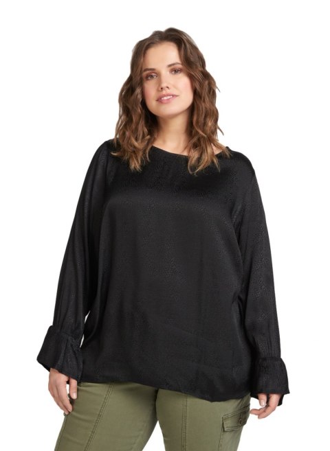 ZIZZI ELEGANCKA SATYNOWA BLUZKA CZERŃ 328A ZIZZI ELEGANCKA SATYNOWA BLUZKA CZERŃ 328A