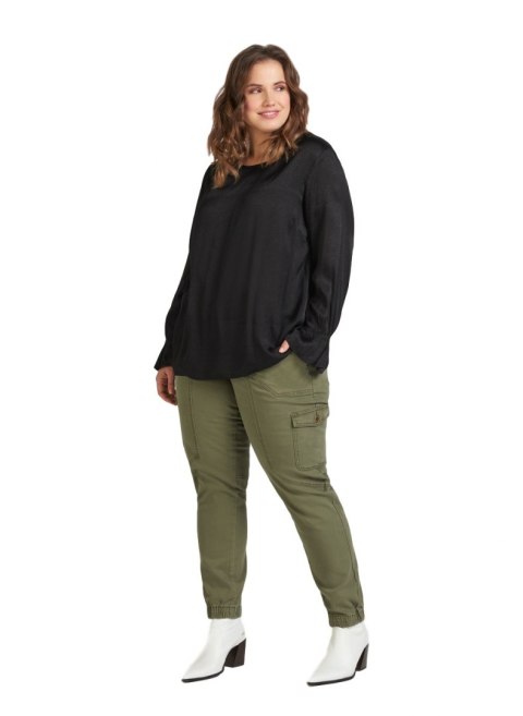 ZIZZI ELEGANCKA SATYNOWA BLUZKA CZERŃ 328A ZIZZI ELEGANCKA SATYNOWA BLUZKA CZERŃ 328A