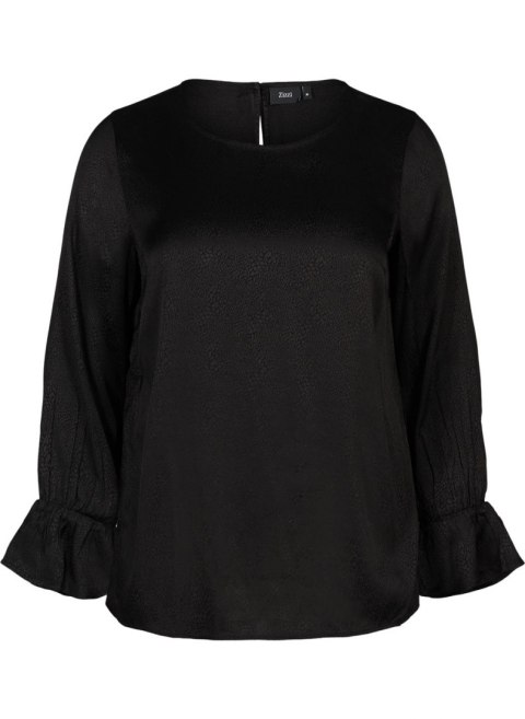 ZIZZI ELEGANCKA SATYNOWA BLUZKA CZERŃ 328A ZIZZI ELEGANCKA SATYNOWA BLUZKA CZERŃ 328A