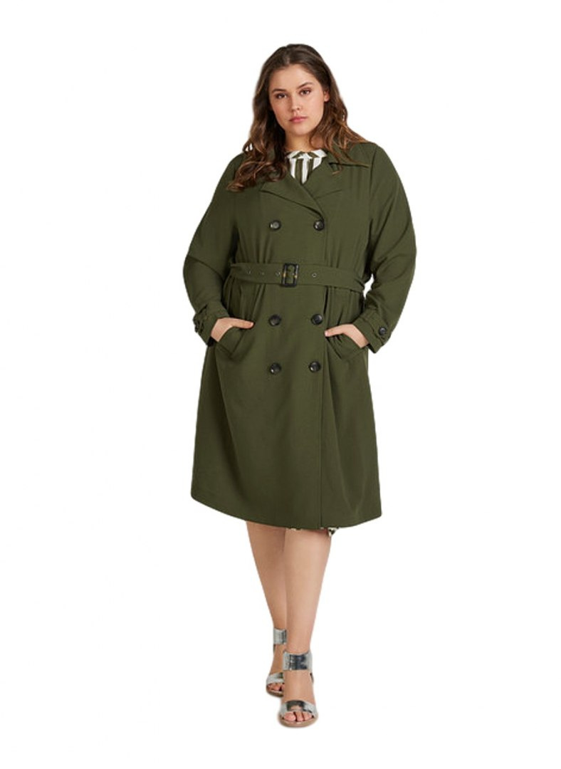 ZIZZI ZJAWISKOWY PŁASZCZ KHAKI GUZIKI 688A ZIZZI ZJAWISKOWY PŁASZCZ KHAKI GUZIKI 688A