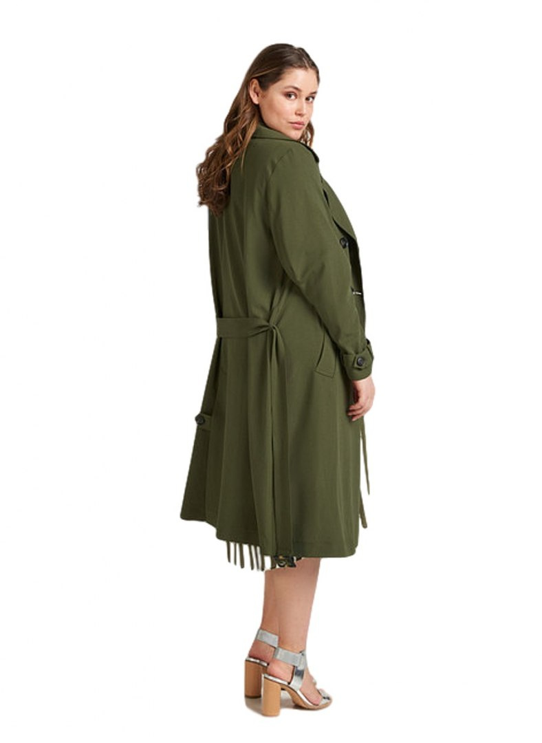 ZIZZI ZJAWISKOWY PŁASZCZ KHAKI GUZIKI 688A ZIZZI ZJAWISKOWY PŁASZCZ KHAKI GUZIKI 688A