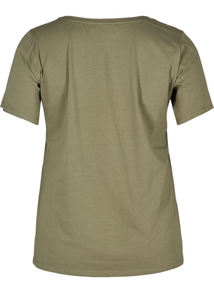 ZIZZI BLUZKA BASIC T-SHIRT OLIWKA 002A ZIZZI BLUZKA BASIC T-SHIRT OLIWKA 002A