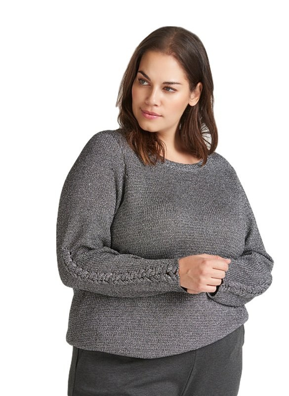 ZIZZI MIENIĄCY SIĘ SWETER WARKOCZ SZARY 031A ZIZZI MIENIĄCY SIĘ SWETER WARKOCZ SZARY 031A