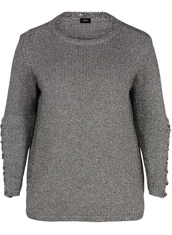 ZIZZI MIENIĄCY SIĘ SWETER WARKOCZ SZARY 031A ZIZZI MIENIĄCY SIĘ SWETER WARKOCZ SZARY 031A