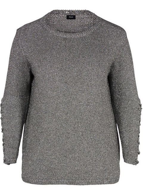 ZIZZI MIENIĄCY SIĘ SWETER WARKOCZ SZARY 031A ZIZZI MIENIĄCY SIĘ SWETER WARKOCZ SZARY 031A