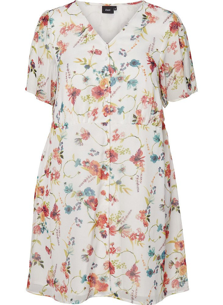ZIZZI MODNA SUKIENKA W KWIATY 105A ZIZZI MODNA SUKIENKA W KWIATY 105A
