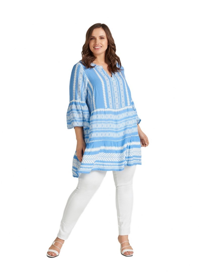 ZIZZI TRENDY BŁĘKITNA AZTECKA TUNIKA 681A ZIZZI TRENDY BŁĘKITNA AZTECKA TUNIKA 681A