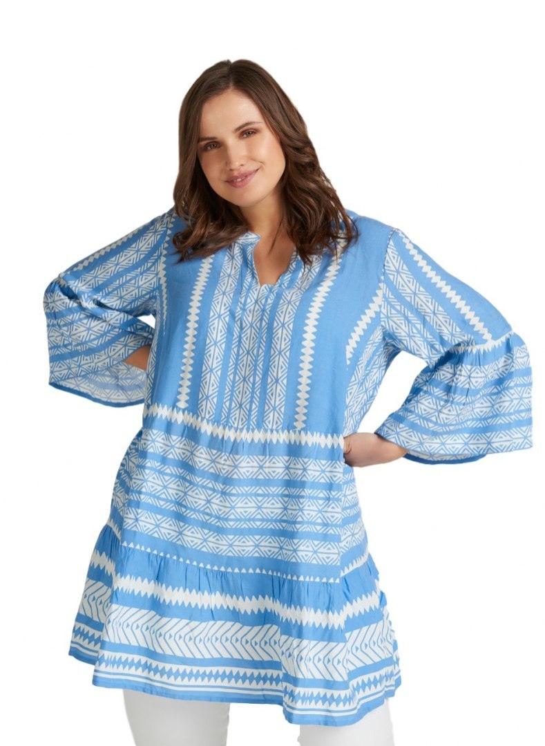 ZIZZI TRENDY BŁĘKITNA AZTECKA TUNIKA 681A ZIZZI TRENDY BŁĘKITNA AZTECKA TUNIKA 681A