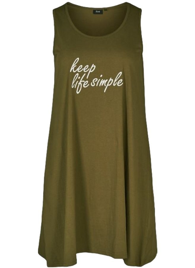 ZIZZI LETNIA SUKIENKA KHAKI NAPIS 016C ZIZZI LETNIA SUKIENKA KHAKI NAPIS 016C