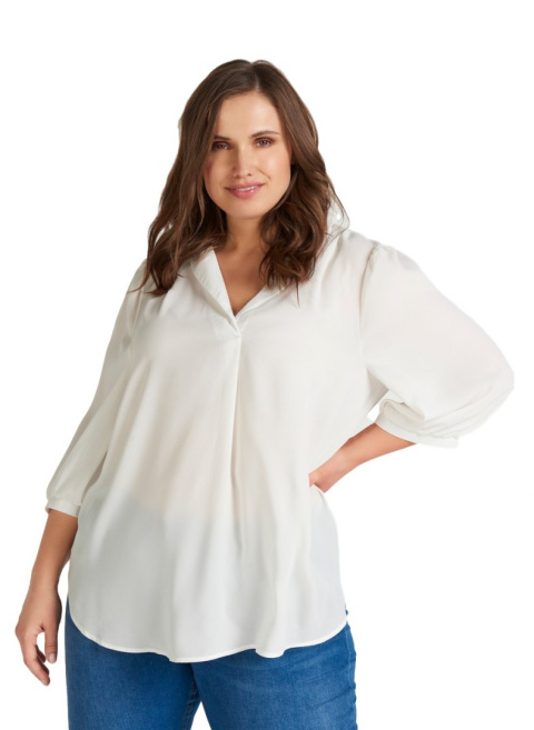 ZIZZI BIAŁA ELEGANCKA BLUZKA BUFKI 765A ZIZZI BIAŁA ELEGANCKA BLUZKA BUFKI 765A