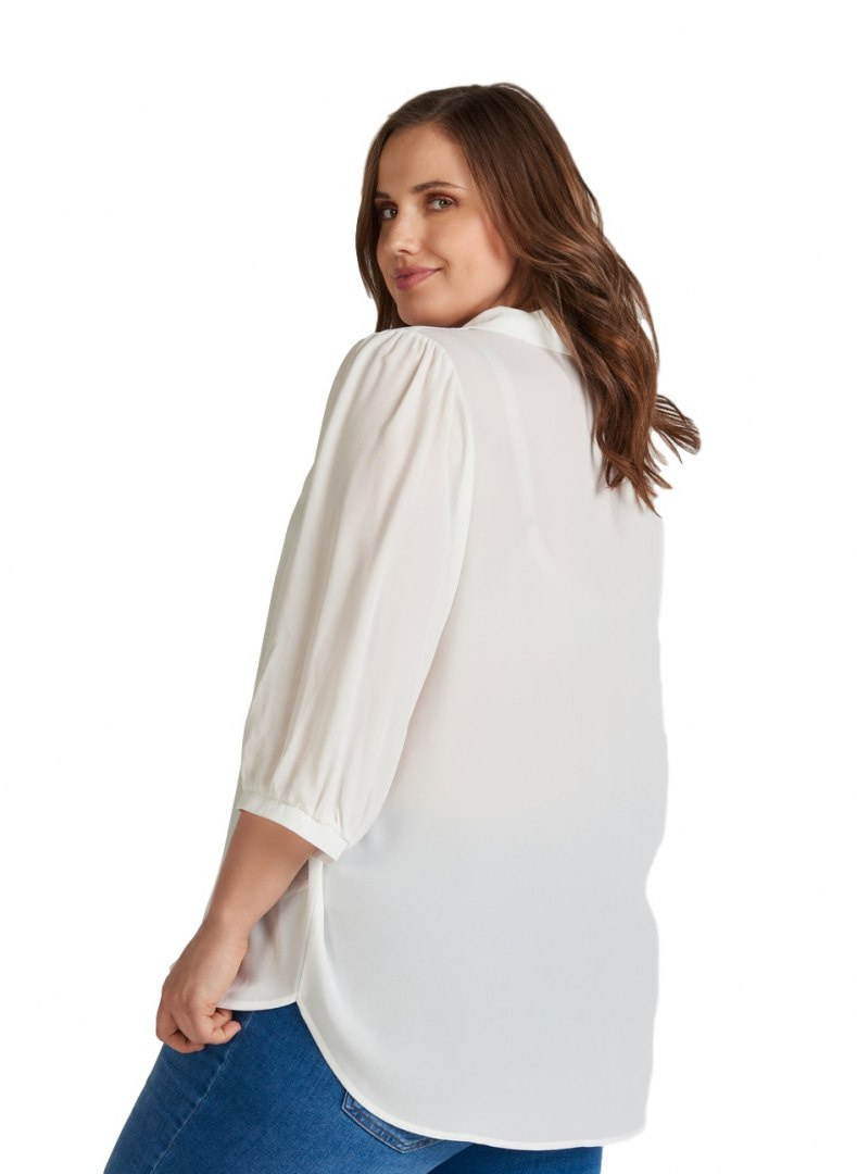 ZIZZI BIAŁA ELEGANCKA BLUZKA BUFKI 765A ZIZZI BIAŁA ELEGANCKA BLUZKA BUFKI 765A