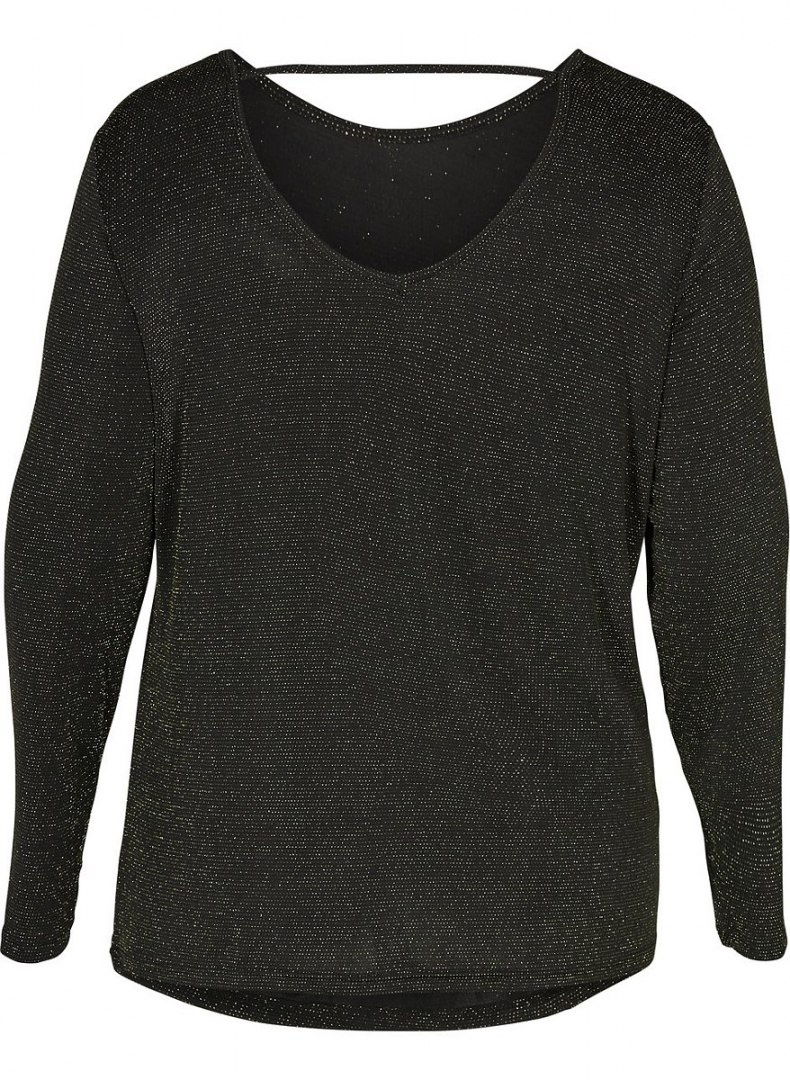 ZIZZI CZARNA BLUZKA BŁYSZCZĄCA CHOKER 360B ZIZZI CZARNA BLUZKA BŁYSZCZĄCA CHOKER 360B