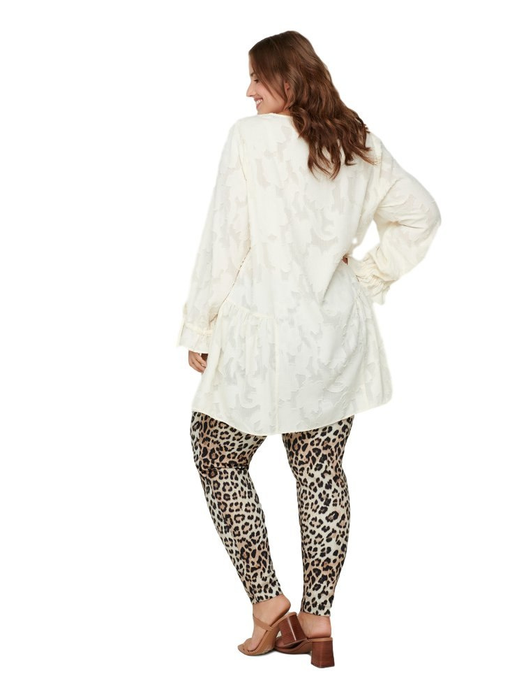 ZIZZI KREMOWA ELEGANCKA TUNIKA WZORY 802A ZIZZI KREMOWA ELEGANCKA TUNIKA WZORY 802A