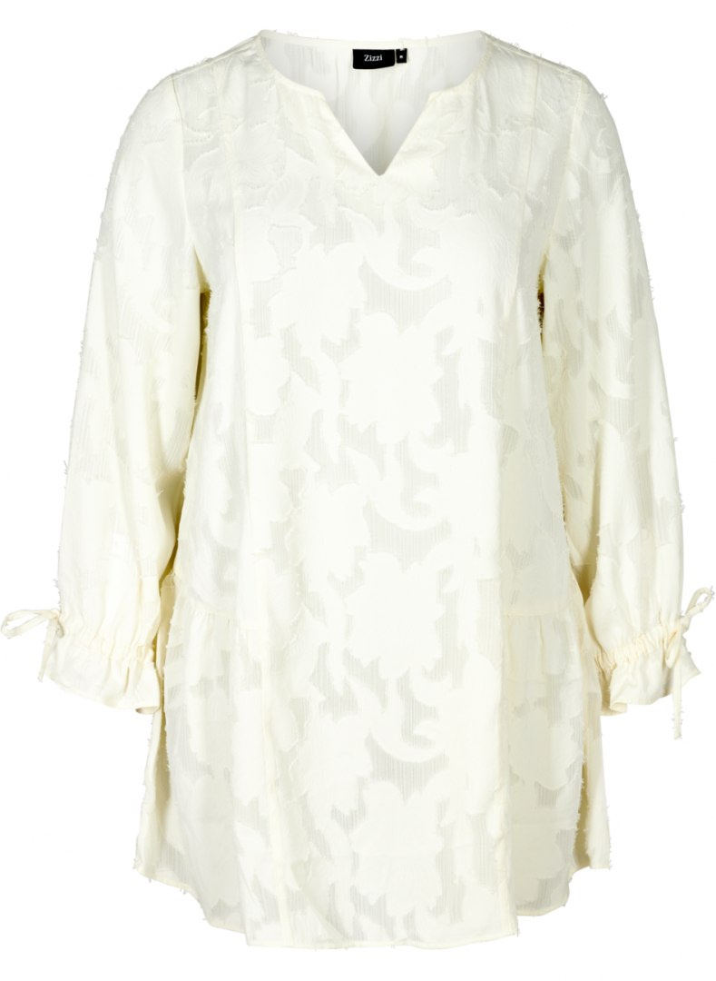 ZIZZI KREMOWA ELEGANCKA TUNIKA WZORY 802A ZIZZI KREMOWA ELEGANCKA TUNIKA WZORY 802A