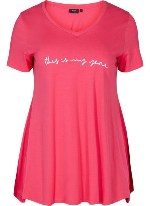 ZIZZI MODNY RÓŻOWY T-SHIRT NAPIS 539B ZIZZI MODNY RÓŻOWY T-SHIRT NAPIS 539B