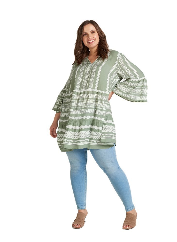 ZIZZI TRENDY ZIELONA AZTECKA TUNIKA 681A ZIZZI TRENDY ZIELONA AZTECKA TUNIKA 681A