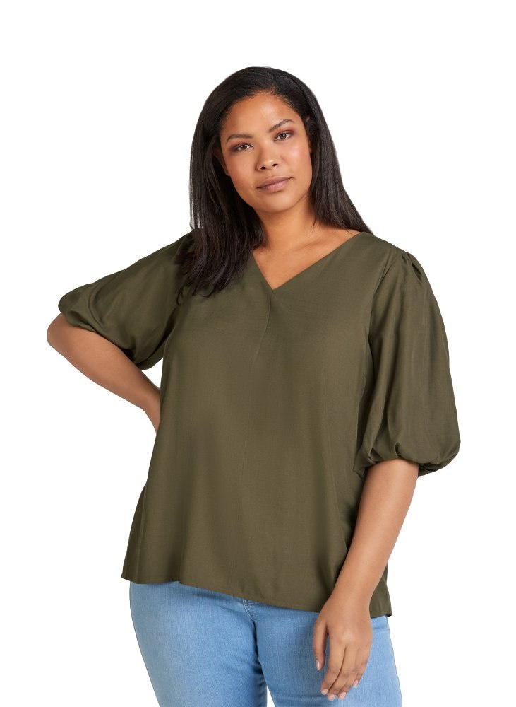 ZIZZI UROCZA BLUZKA BUFFKI KHAKI 824A ZIZZI UROCZA BLUZKA BUFFKI KHAKI 824A