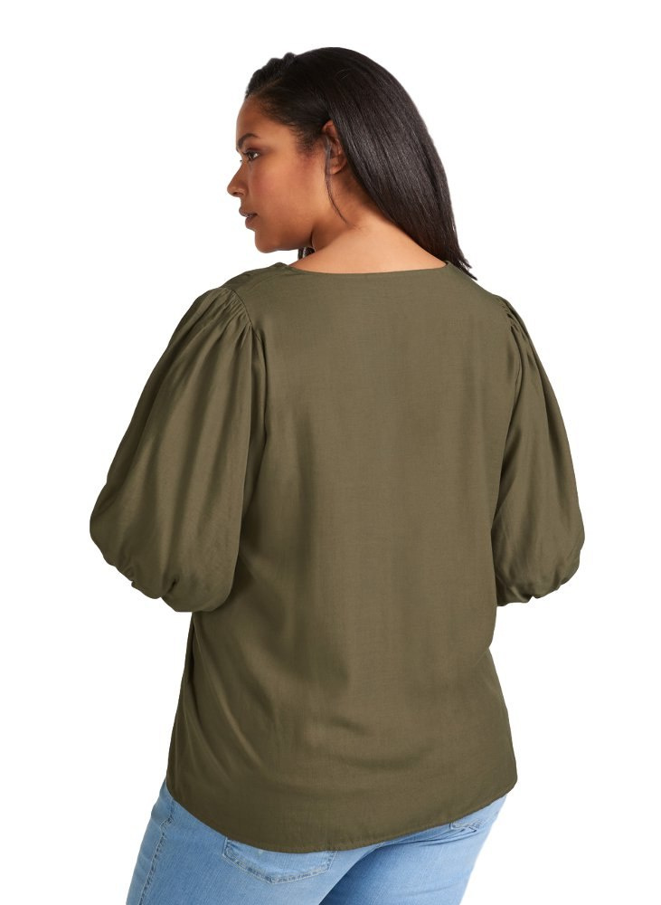 ZIZZI UROCZA BLUZKA BUFFKI KHAKI 824A ZIZZI UROCZA BLUZKA BUFFKI KHAKI 824A