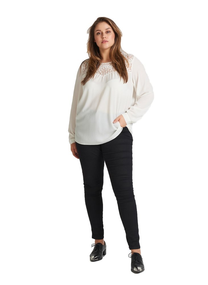 ZIZZI BIAŁA ELEGANCKA BLUZKA ZDOBIENIA 305A ZIZZI BIAŁA ELEGANCKA BLUZKA ZDOBIENIA 305A