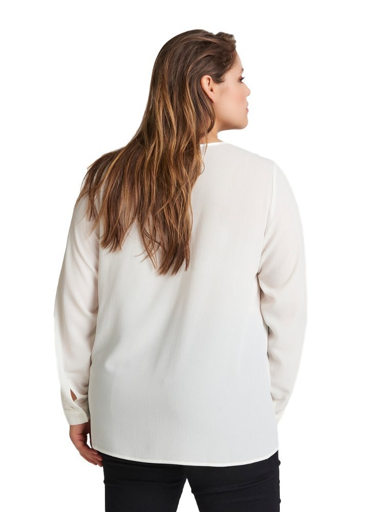 ZIZZI BIAŁA ELEGANCKA BLUZKA ZDOBIENIA 305A ZIZZI BIAŁA ELEGANCKA BLUZKA ZDOBIENIA 305A