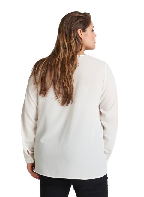 ZIZZI BIAŁA ELEGANCKA BLUZKA ZDOBIENIA 305A ZIZZI BIAŁA ELEGANCKA BLUZKA ZDOBIENIA 305A