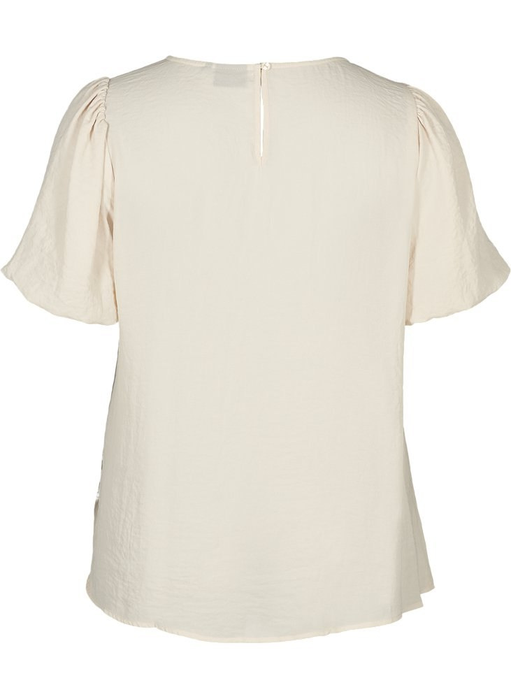 ZIZZI ELEGANCKA BLUZKA BUFKI BEŻ 339A ZIZZI ELEGANCKA BLUZKA BUFKI BEŻ 339A