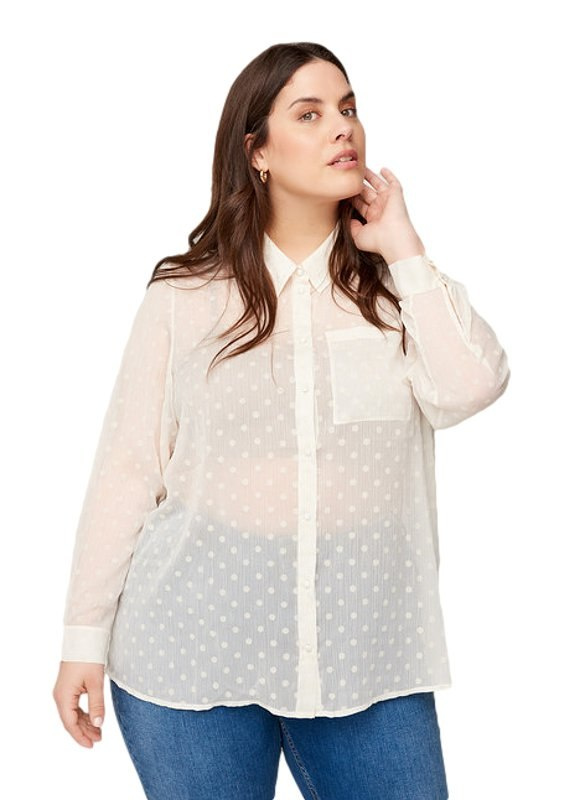 ZIZZI ELEGANCKA KOSZULA W GROCHY 017A ZIZZI ELEGANCKA KOSZULA W GROCHY 017A