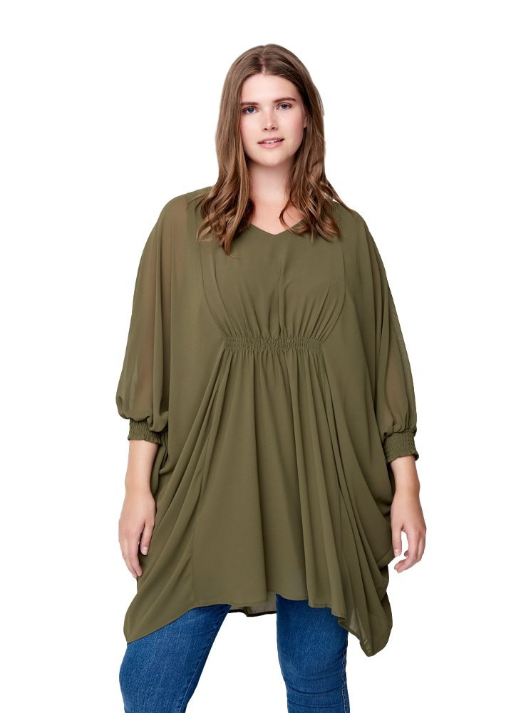 ZIZZI ELEGANCKA ZWIEWNA TUNIKA KHAKI 165C ZIZZI ELEGANCKA ZWIEWNA TUNIKA KHAKI 165C