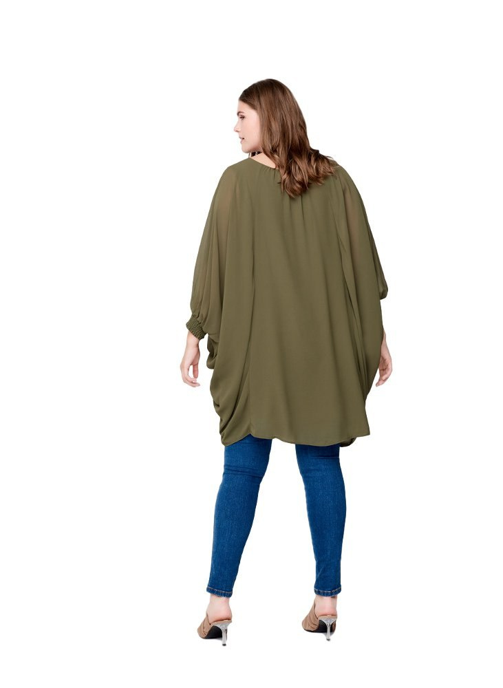 ZIZZI ELEGANCKA ZWIEWNA TUNIKA KHAKI 165C ZIZZI ELEGANCKA ZWIEWNA TUNIKA KHAKI 165C