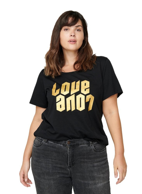 ZIZZI BLUZKA T-SHIRT NAPIS BAWEŁNA 039A ZIZZI BLUZKA T-SHIRT NAPIS BAWEŁNA 039A