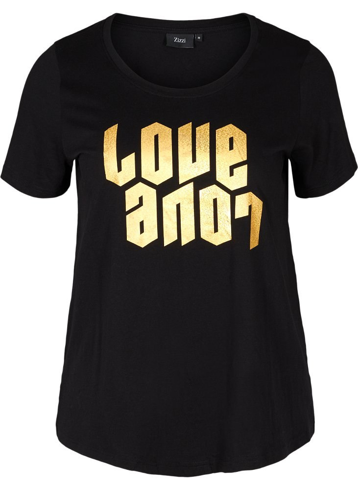 ZIZZI BLUZKA T-SHIRT NAPIS BAWEŁNA 039A ZIZZI BLUZKA T-SHIRT NAPIS BAWEŁNA 039A