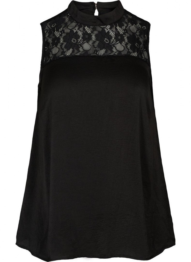 ZIZZI ELEGANCKI CZARNY TOP KORONKA 093B ZIZZI ELEGANCKI CZARNY TOP KORONKA 093B