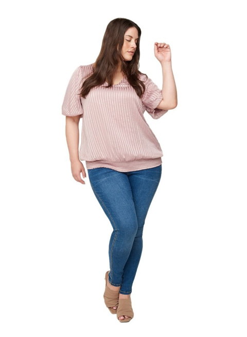 ZIZZI ELEGANCKA BLUZKA RÓŻOWA PASKI 624B