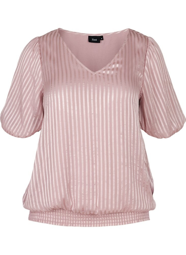 ZIZZI ELEGANCKA BLUZKA RÓŻOWA PASKI 624B ZIZZI ELEGANCKA BLUZKA RÓŻOWA PASKI 624B