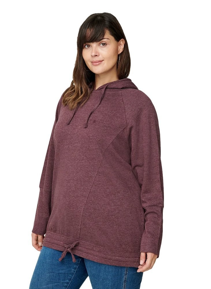 ZIZZI BORDOWA BLUZA Z KAPTUREM 043A ZIZZI BORDOWA BLUZA Z KAPTUREM 043A