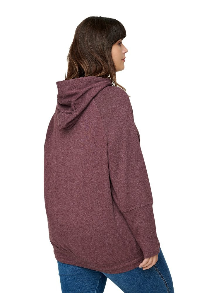 ZIZZI BORDOWA BLUZA Z KAPTUREM 043A ZIZZI BORDOWA BLUZA Z KAPTUREM 043A