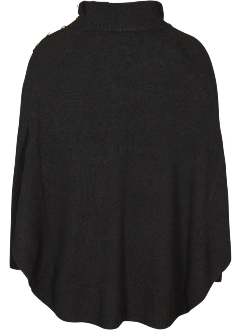 ZIZZI KOBIECE CZARNE PONCZO SWETER 788BW ZIZZI KOBIECE CZARNE PONCZO SWETER 788BW