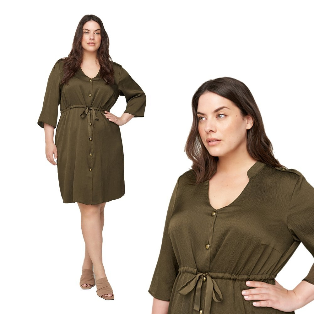ZIZZI OLIWKOWA ELEGANCKA SUKIENKA 335B ZIZZI OLIWKOWA ELEGANCKA SUKIENKA 335B