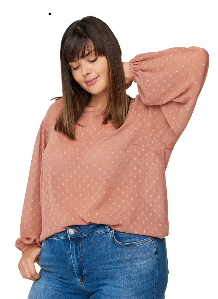 ZIZZI ELEGANKA BLUZKA RÓŻ KROPKI 681A ZIZZI ELEGANKA BLUZKA RÓŻ KROPKI 681A