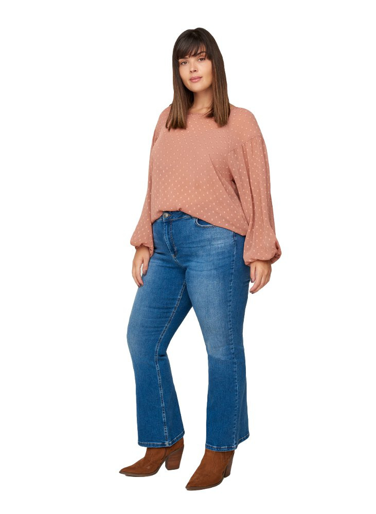 ZIZZI ELEGANKA BLUZKA RÓŻ KROPKI 681A ZIZZI ELEGANKA BLUZKA RÓŻ KROPKI 681A