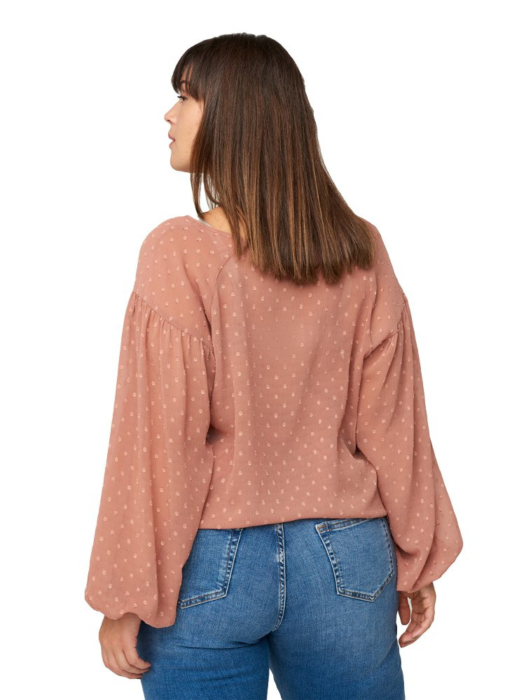 ZIZZI ELEGANKA BLUZKA RÓŻ KROPKI 681A ZIZZI ELEGANKA BLUZKA RÓŻ KROPKI 681A