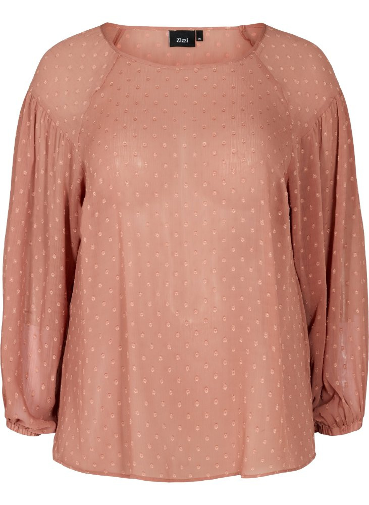 ZIZZI ELEGANKA BLUZKA RÓŻ KROPKI 681A ZIZZI ELEGANKA BLUZKA RÓŻ KROPKI 681A