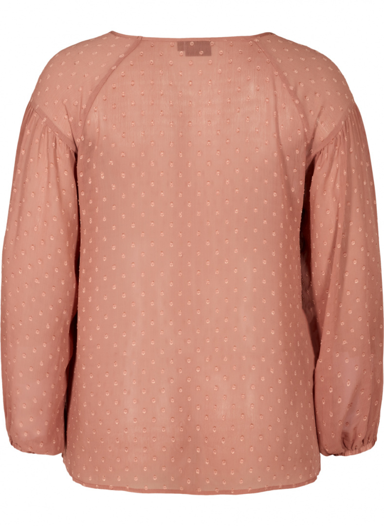ZIZZI ELEGANKA BLUZKA RÓŻ KROPKI 681A ZIZZI ELEGANKA BLUZKA RÓŻ KROPKI 681A