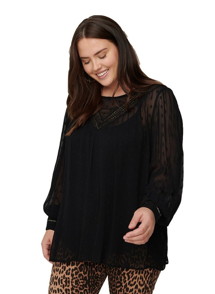 ZIZZI ZAY ELEGANCKA BLUZKA KROPKI 959A ZIZZI ZAY ELEGANCKA BLUZKA KROPKI 959A